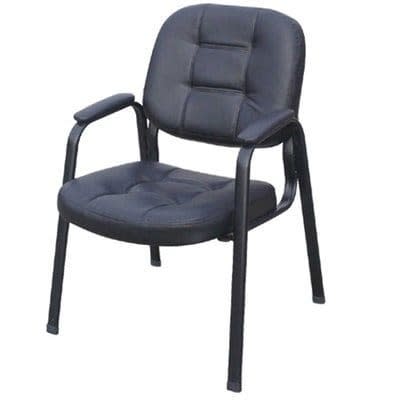 Visitors Leather Chair - Black