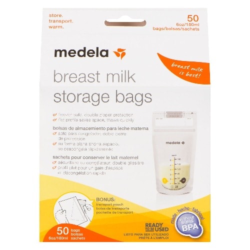 Breast Milk Storage Bags - 50 Bags Double Zipper Protection