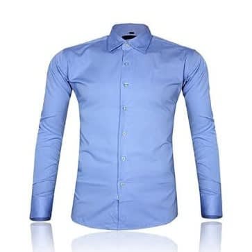 Men's Formal Long Sleeve Shirt - Sky-Blue
