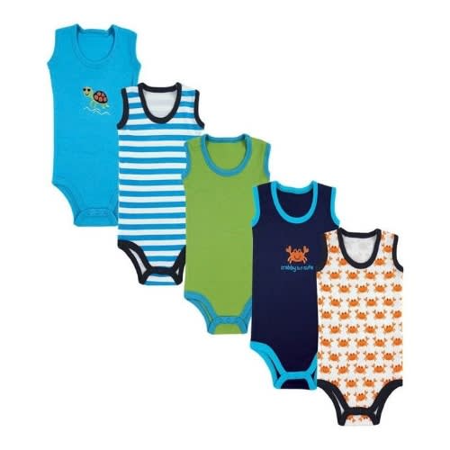 Baby Boy's Sleeveless Bodysuits - Multicolour -  5 Pack