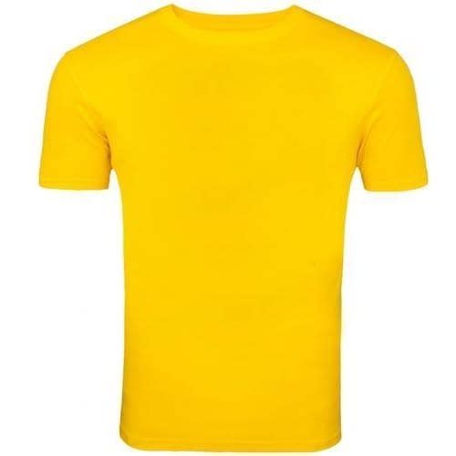 Round Neck T-shirts - Plain Yellow