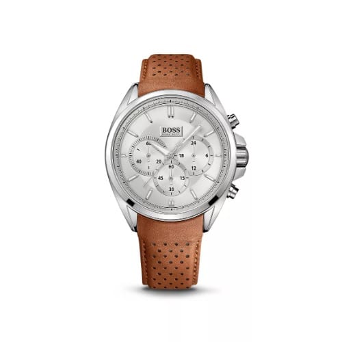 Chronograph Perforated Leather Watch 1513118 - Brown