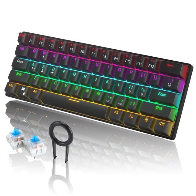 Ck61 61 Key Mechanical Keyboard Usb Wired Led Backlit Axis