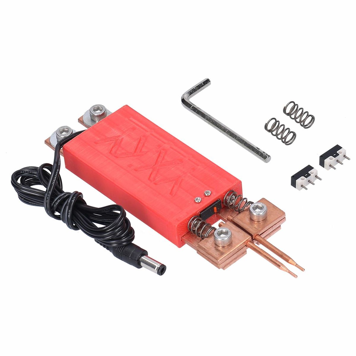 Portable Mini DIY Spot Welding Machine Set Automatic Integrated Type Spot Welding Pen Accessory for 18650 Battery Red