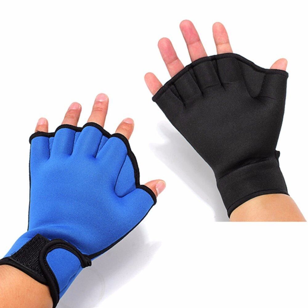 1Pair Fingerless Surfing Swimming (L Blue) L Blue