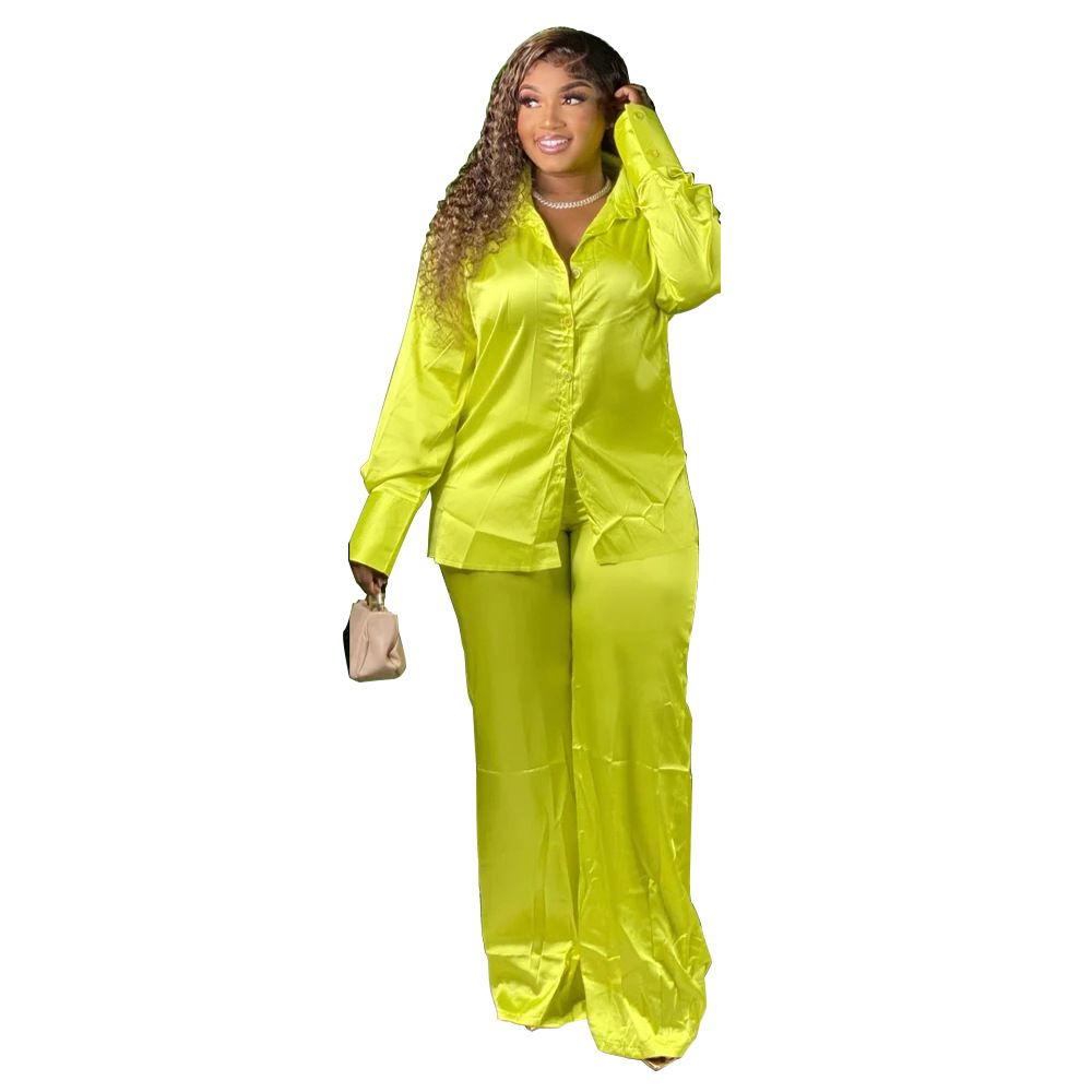 Two Piece Pant Suits Sets Women 4XL Plus Size Full Sleeve Shirt Tops Outfits