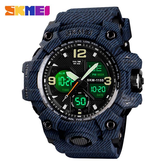 Dual Display Sports LED Waterproof Military Atmospheric Men's Watch