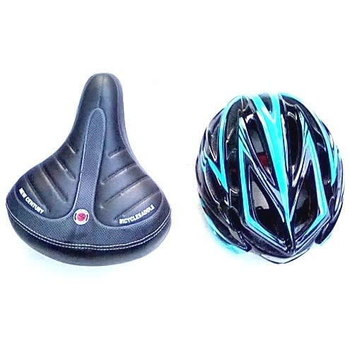 Bicycle Helmet With Light + Bicycle Saddle