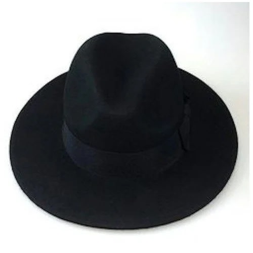 Fedora Wide Brim Hat - Black
