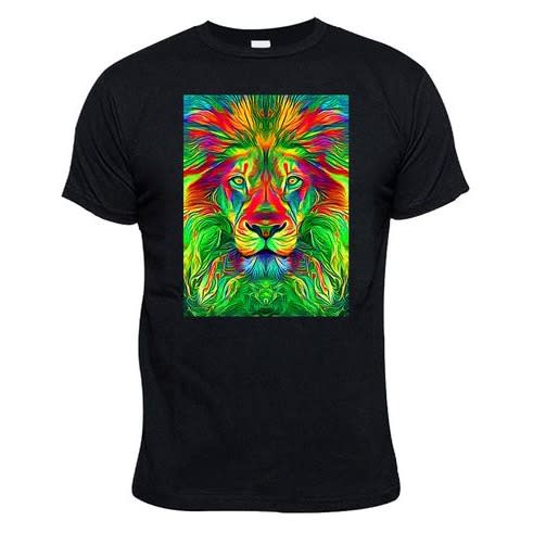 Chrysolite Designs Lion Mosaic Premium Class T-shirt - Black