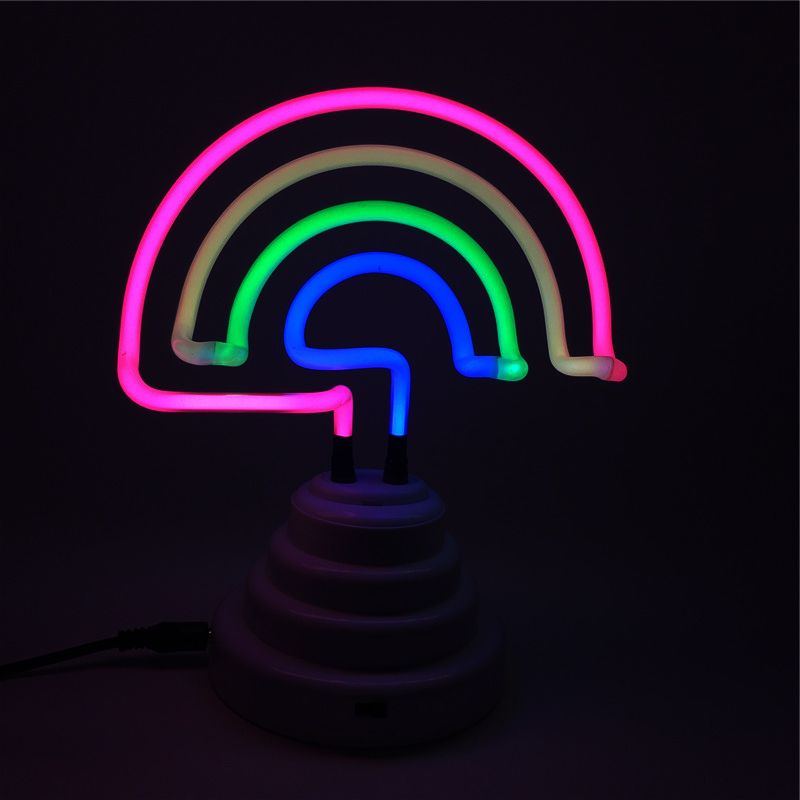 Fashion Rainbow Neon Sign LED Rainbow Light Lamp Real Glass