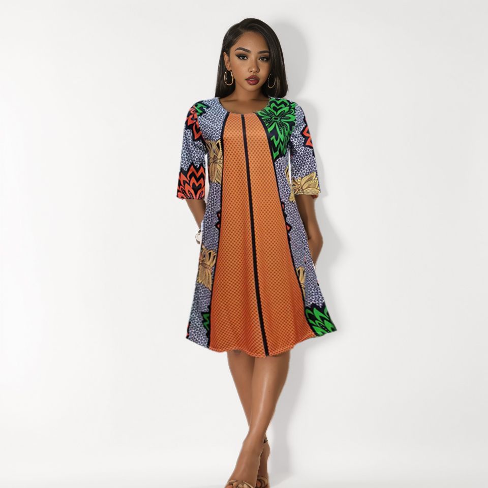 2023 Fashion Women's Leopard Dress Knee Length Dresses Casual For Work & Date Dresses LH308