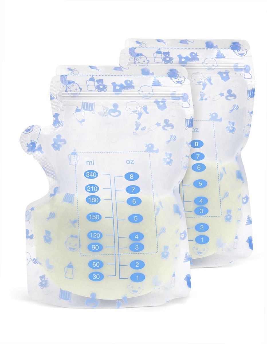 Kisdream Breast Milk Storage Fresh Bags 240ML Capacity Safe Material Milk Storage & Freezing Bag Container for Baby Infants Newborn
