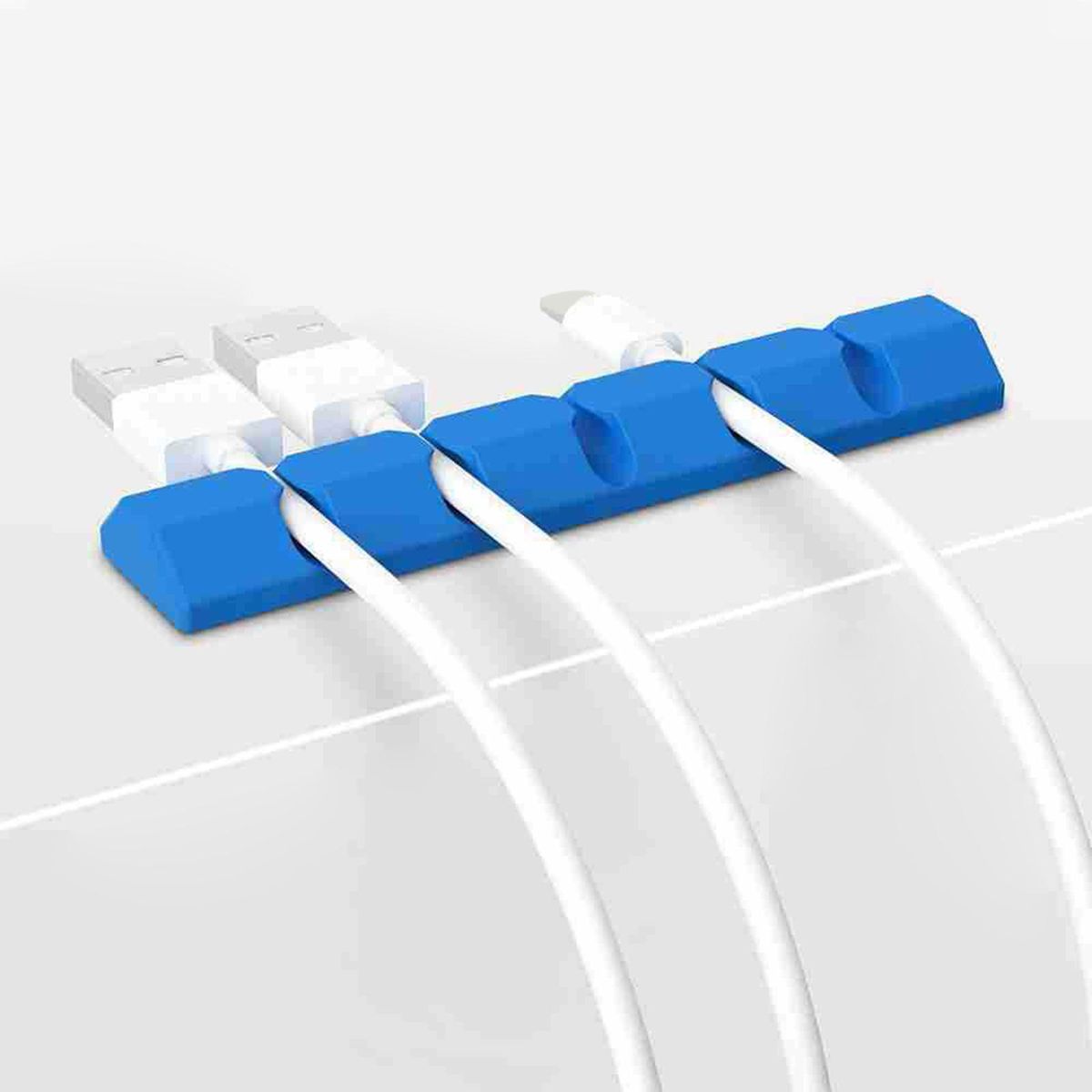 Self Adhesive Cable Clips Cable Organizer Silicone Cord Holders Blue