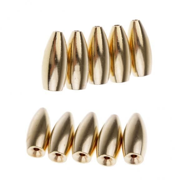 2x 10pcs  Sinkers Brass Weights Jig Hooks  Swivel