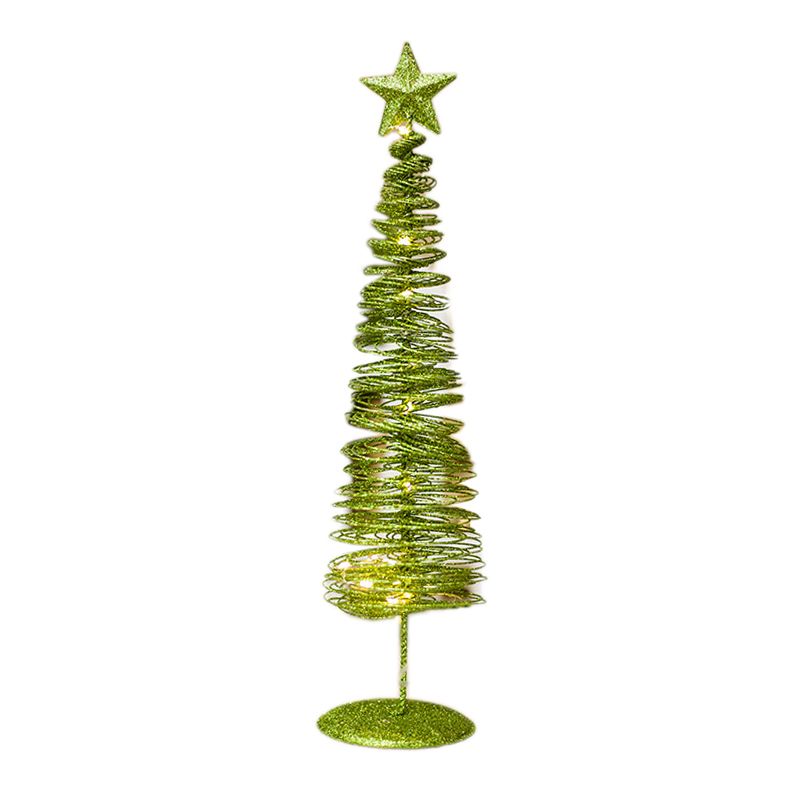 Christmas Decor Glowing Tree Shape Ornament Innovative Winding Lights Metal Decoration