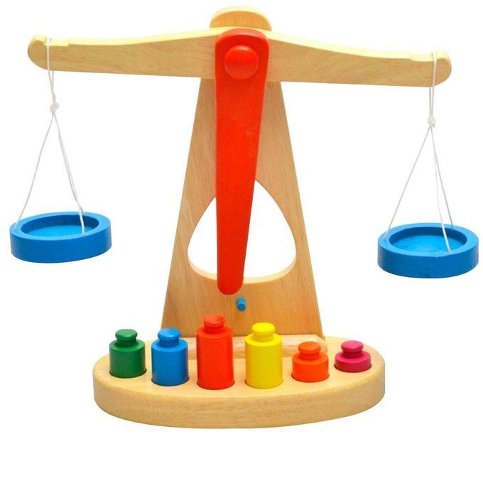 Montessori Wooden Balance Weighing Scale Early Childhood-
