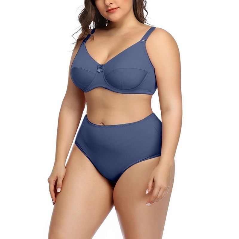 Beauwear 38-48 D E F Cup Large Size  Set For Women Y Solid Underwear Set
