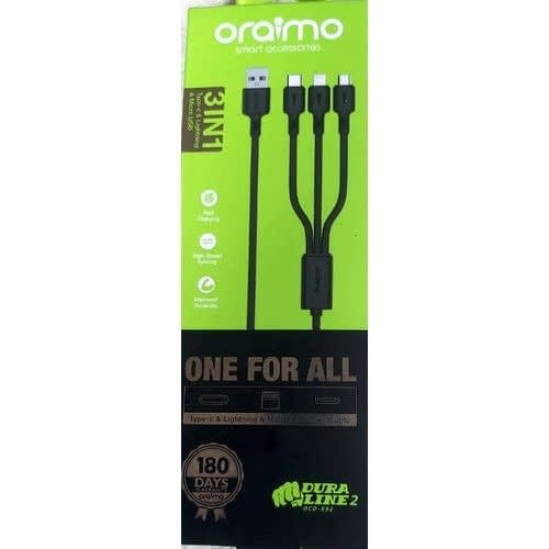 3 In 1 Type C & Lightening & Micro Usb Cable- One For All