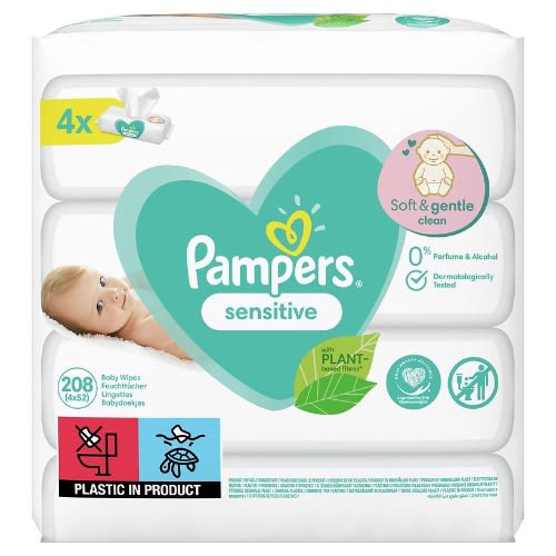 Sensitive Baby Wipes - 4X52 Per Pack - 208piece