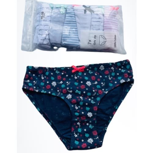 7 Pack Colored Girls Briefs- H3