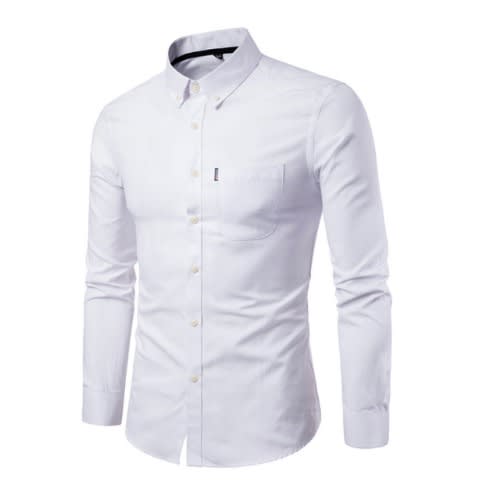 Corporate Men Long Sleeve Casual Shirt - White