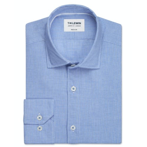 Dogtooth Blue Single Cuff Shirt