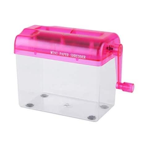 A6 Portable Mini Shredder - Manual Paper Documents Cutting Tool - Pink