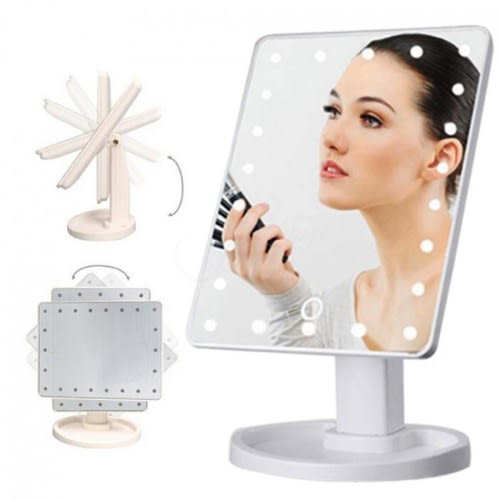 LED lighted Adjustable Tabletop Makeup Mirror
