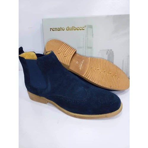 Male Blue Brogues Boot