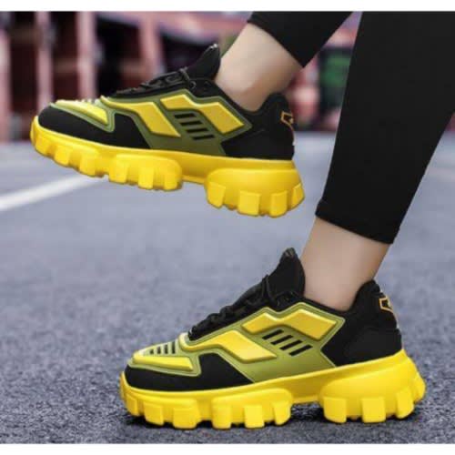 Men Rugged Sneakers - Black Sole  - Yellow