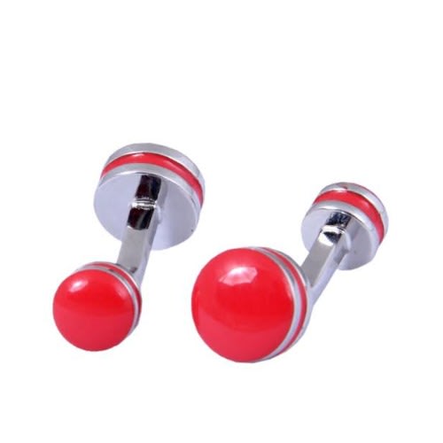 Round & Curved Shaped Cufflinks -silver- Mc-3992