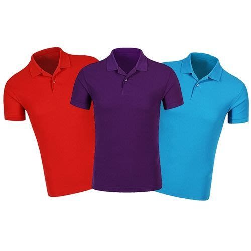 Polo Shirt  For Men - 3in1 -  Blue -  Purple & Red