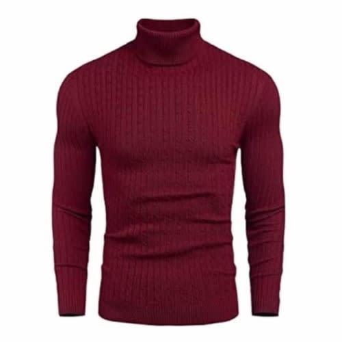 Unisex Turtleneck Long Sleeve T-shirt - Wine