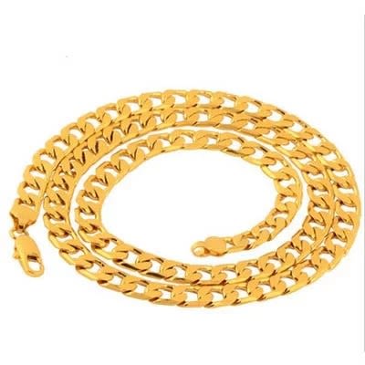 Men's Stainless Steel Gold Cuban Curb Link Chain Necklace
