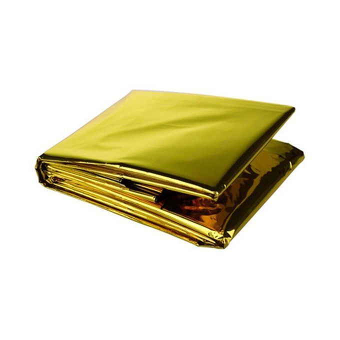 Waterproof Emergency Survival Blanket Outdoor Wild Rescue Blanket Sunscreen Gold