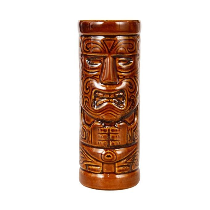 Hawaii Tiki Mugs Ceramic Large  Mug Cute Tiki Maui Statue Brown