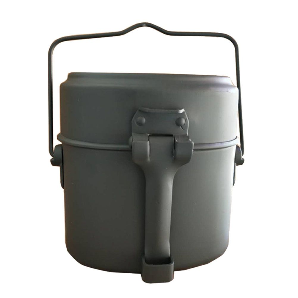 Heatable Outdoors 3 In 1 Aluminum Camping Lunch Box Picnic Kit Canteen Kettle Pot Canteen Food