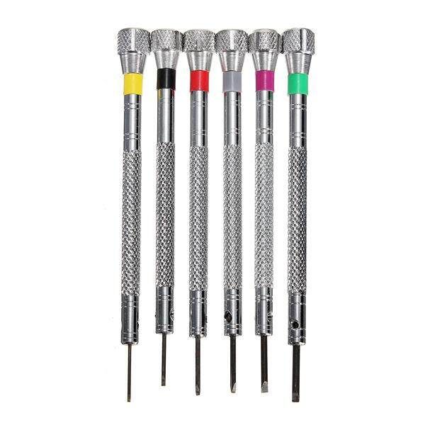 6 Pcs Jeweler Eye Glasses Flat Head Tip Slotted Screwdriver Repair Tools