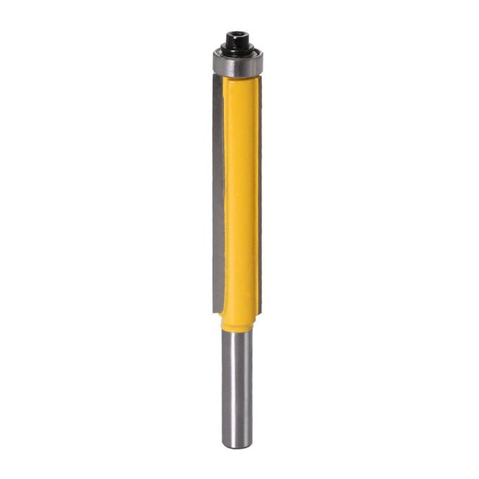 8MM Shank Lengthened Flush Trim Router Bit W/ Bearing For Wood Milling Cutter Silver