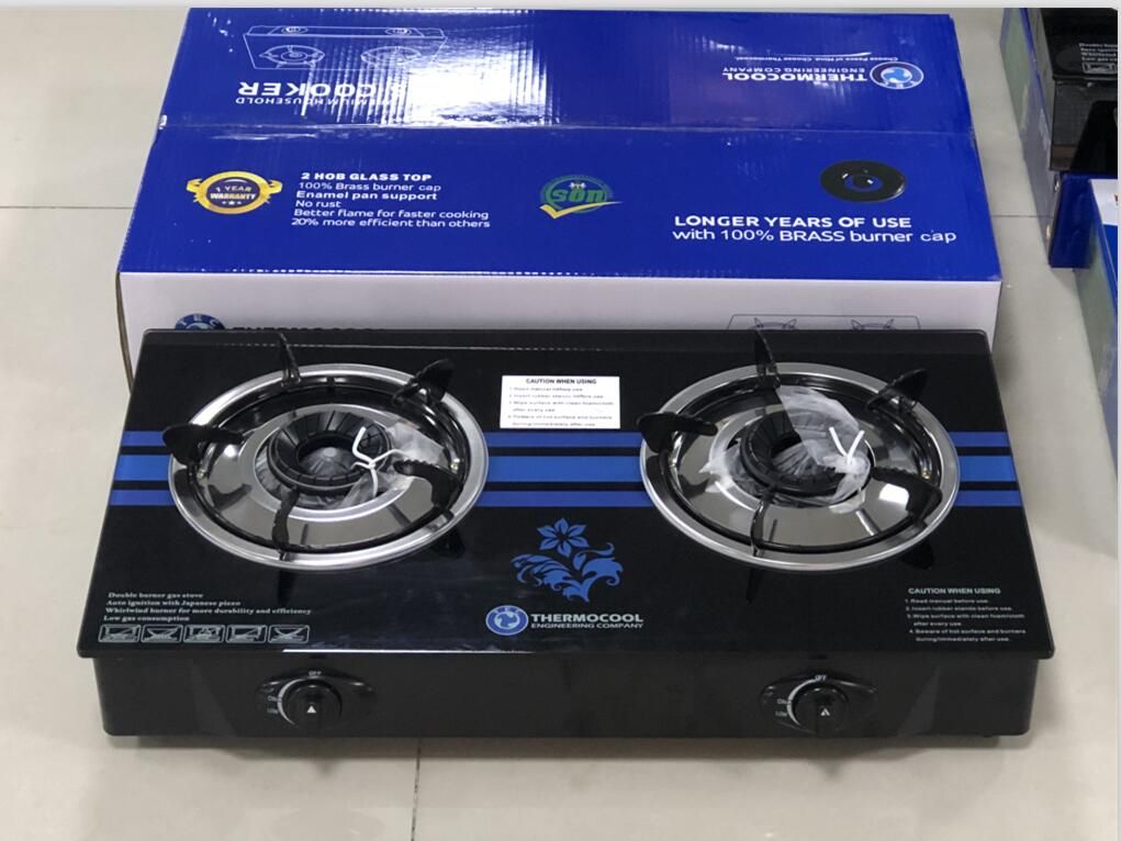 2 Burner Table Top Gas Cooker (Glass Top)