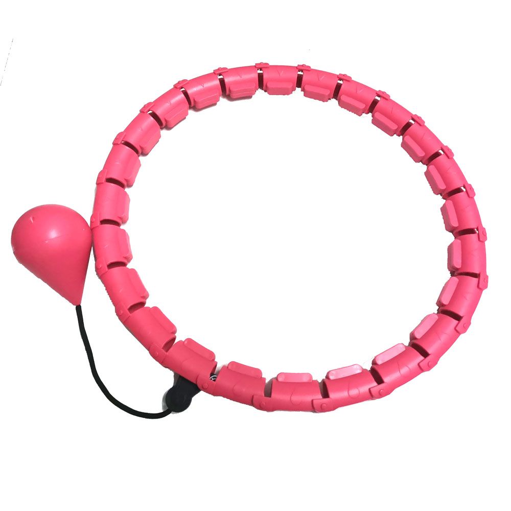 Smart Weighted Sport Hoop Abdominal Waist Fitness Hoops Detachable 24 Knots 28 Knots-28 Knots Pink