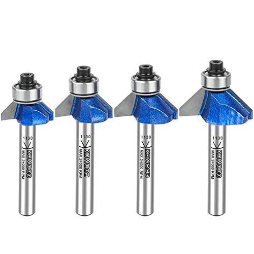 KOWOOD Plus 45 Degree Chamfer Router Bit Set 14 Inch Shank C