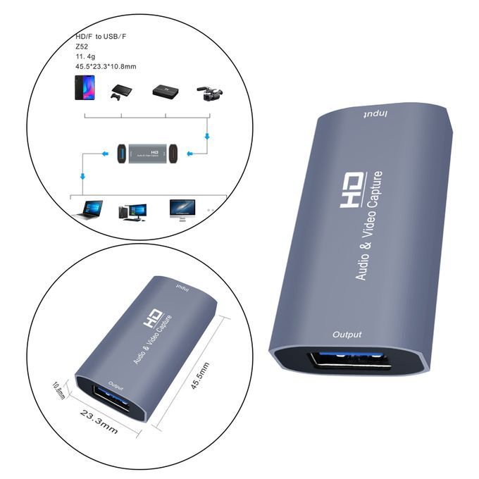Audio Video Capture Card Device For Live Streaming Recording For PC