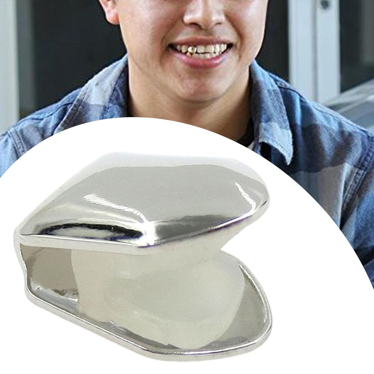 Single Tooth CAPs Hip Hop Grills For Teeth Mouth Rapper Party Silver