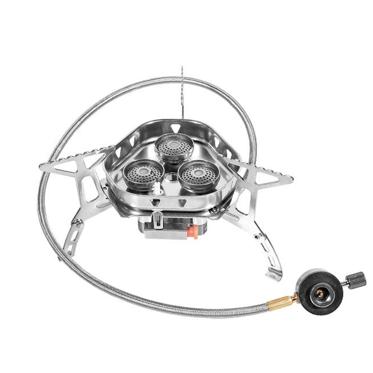 5800W Big Power Backpacking Stove with Piezo Ignition Portable Folding Camping Gas Stove Furnace for Outdoor Cooking Picnic Barbecue