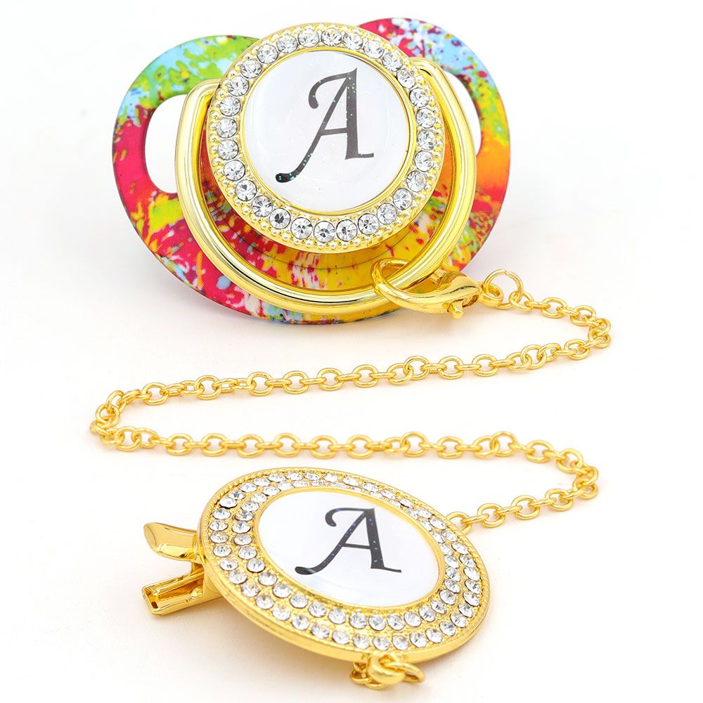 Baby Pacifier Holder Bling Gold Luxury Baby Shower Gift