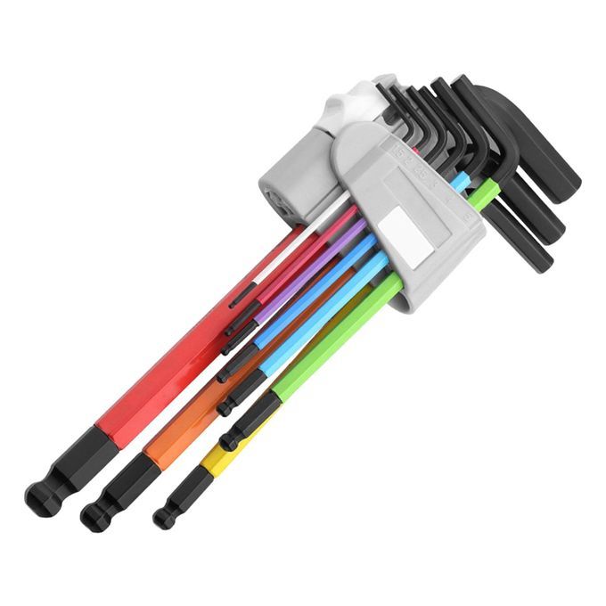 9x Allen Key Set Screwdriver  Wrench Hand Tools Multicoloured For D