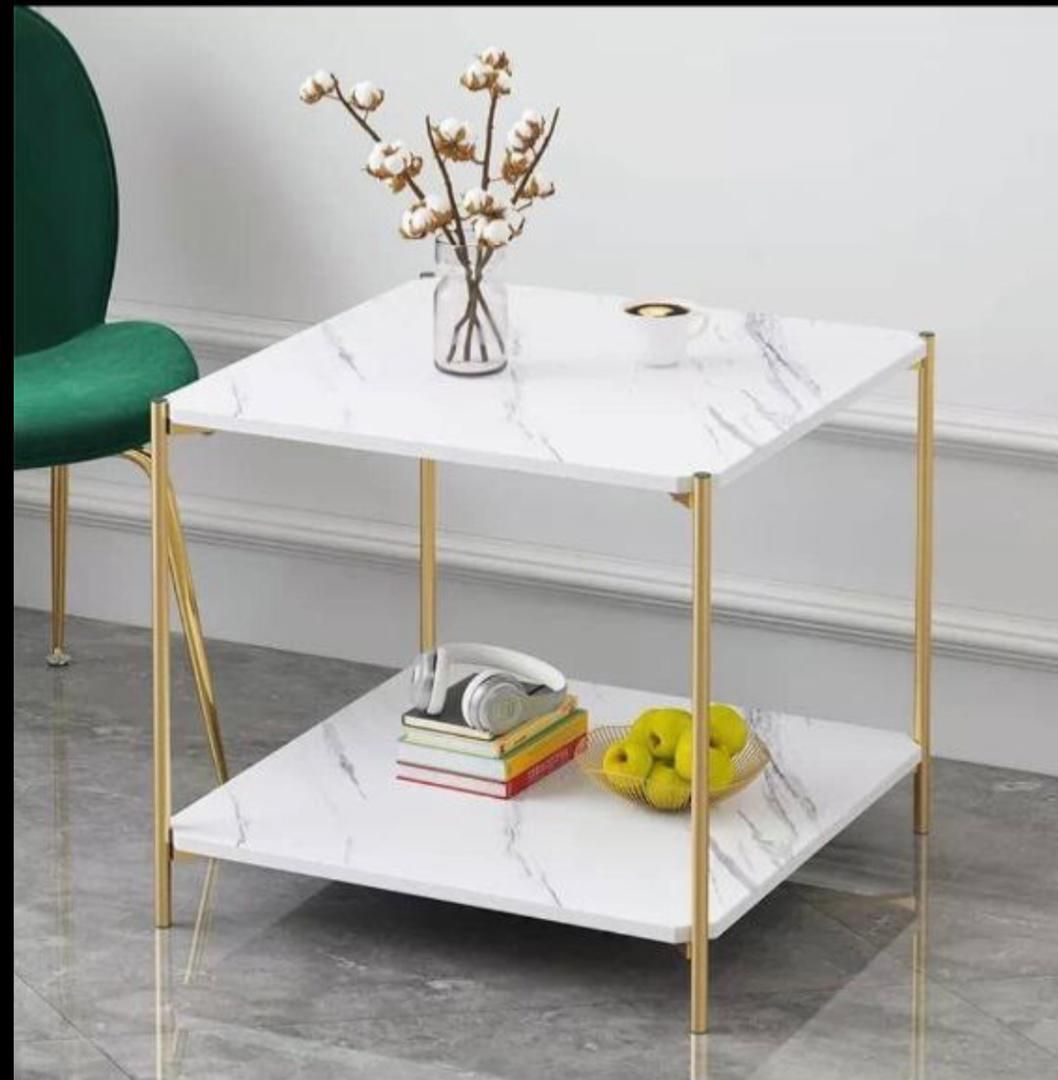 Marble Design Wooden Bed Side Table