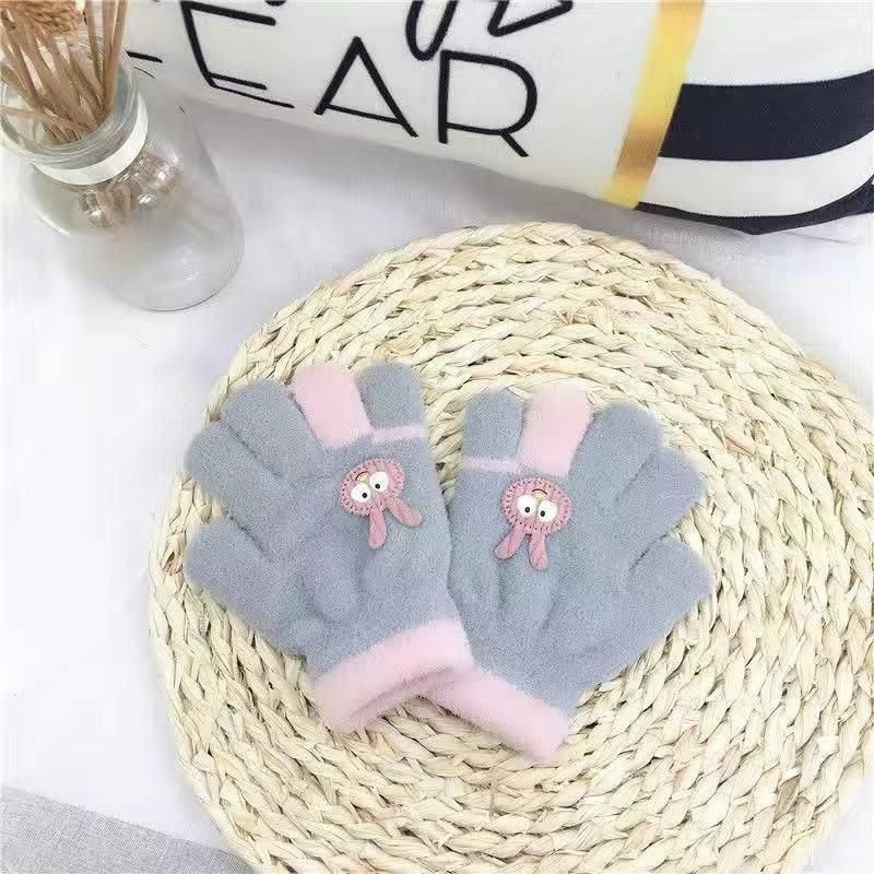 (Style 5)Children 2-10 Years Old Cartoon Gloves: Cute Rabbit Five Finger Plush In Winter To Keep Warm; Girls' Baby Gloves: Cold Proof
